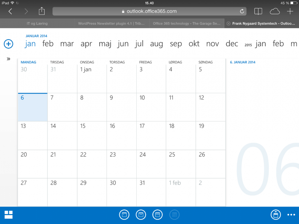 Kalender på iPad